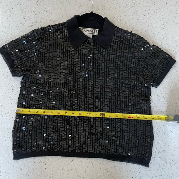 Carlisle Sequin Cashmere /Silk Polo Shirt - Picture 7 of 16